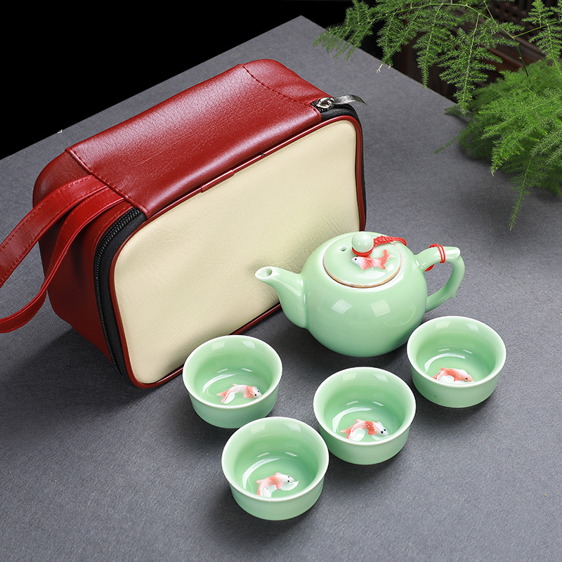Portable Travel china tea set One tea pot two/four cups Kung Fu teapot for green tea kitchen accessories