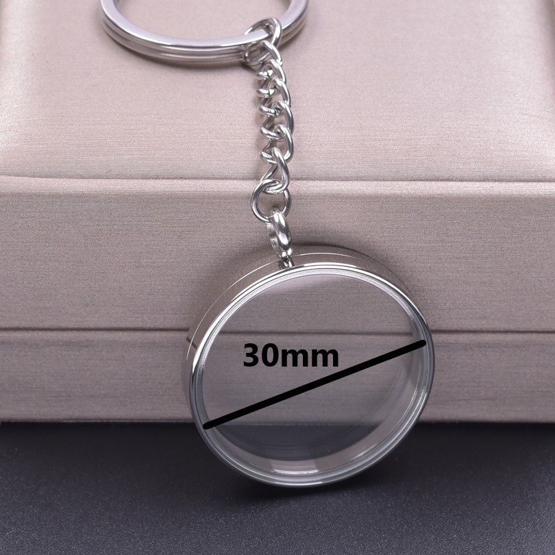 5 teile/los 10-40mm Edelstahl Männer Glas Bild Reliquien Medaillon Anhänger Schlüssel bund DIY Frauen Erinnerung Medaillon Schlüssel Ring Schmuck: Lila