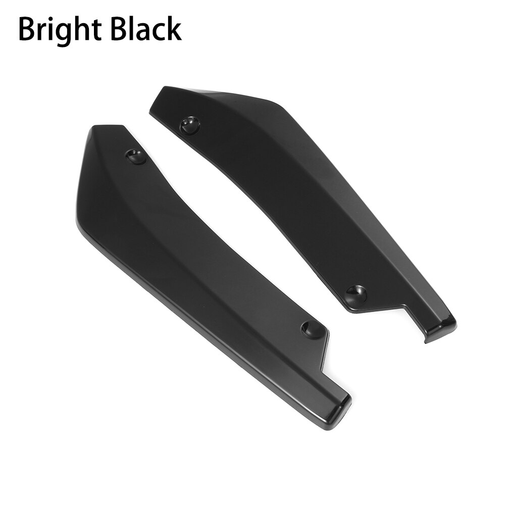 2 Pcs Universele Abs Car Rear Spoiler Botsing Diffuser Hoek Separator Protector Automatische Side Fin Body Kits Onderdelen: Bright Black