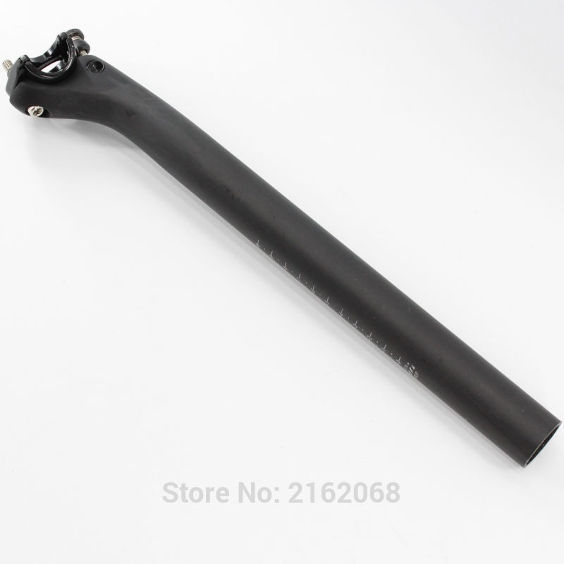 Tija de sillín de fibra de carbono para bicicleta de montaña, mate UD, piezas de 25,4/27,2/30,8/31,6x350/400mm, 25mm, ,