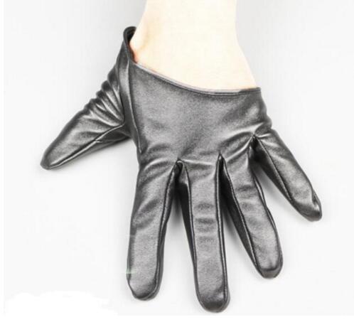 Multiple Color Women Patent leathe Gloves Women Solid Wrist Performance Dancing Mittens Driving Gloves: Gray