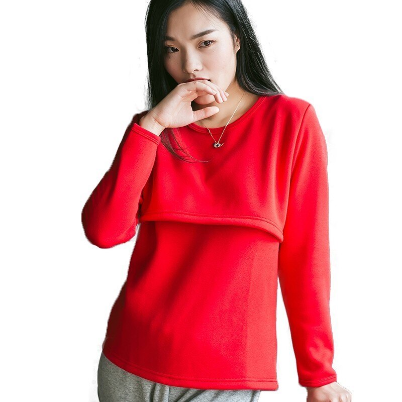 Winter und herbst warme Vlies umstandsmode damen hoodies stillen hoodies für schwangere polos de lactancia