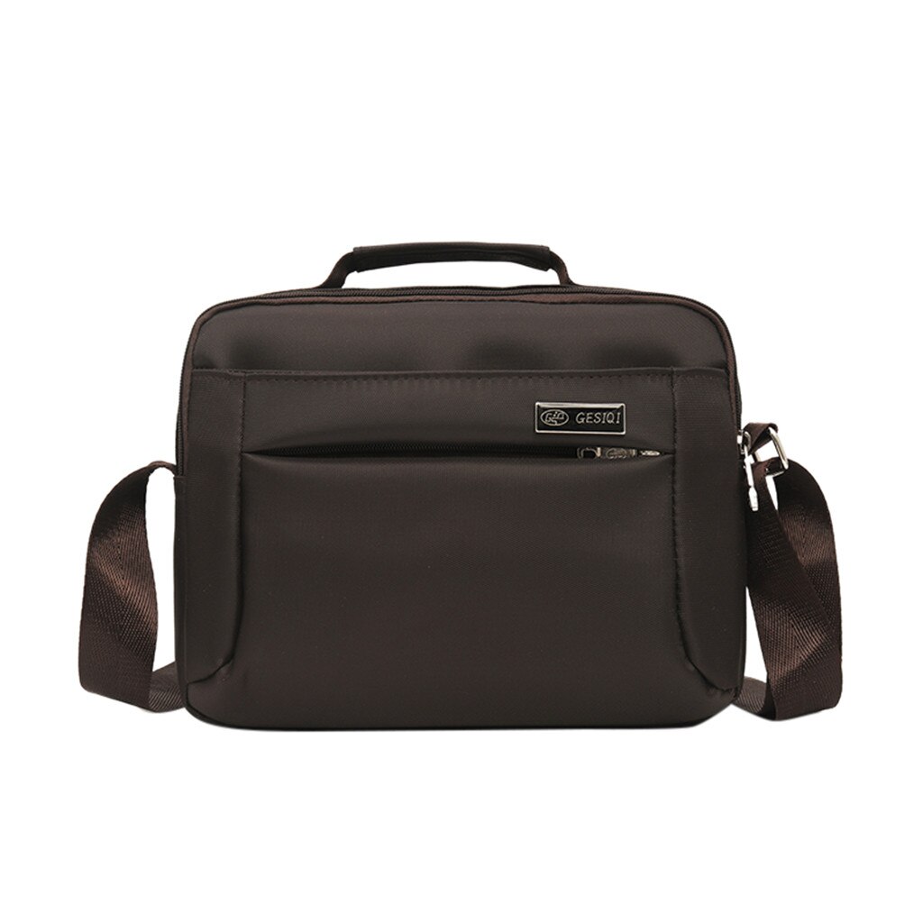 Aktentasche Herrenmode Casual Feste Farbe Business Schulter Tasche Außen Messenger Bags: coffee