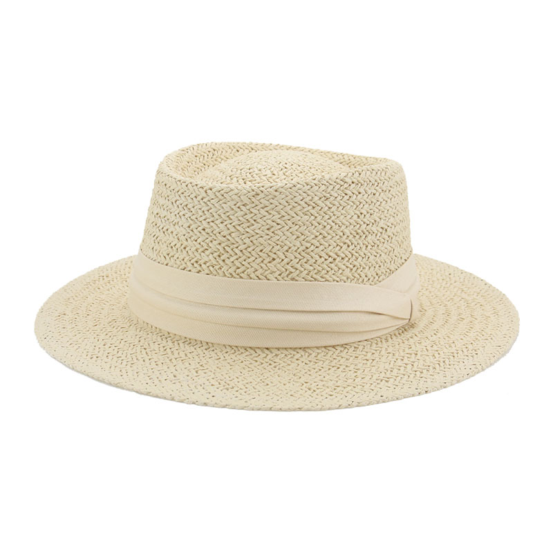 Zomer Vrouwen Hoeden Brede Rand Ronde Top Riem Band Stro Zon Hoeden Kaki Zwarte Zon Bescherming Casual Outdoor Strand Stro zon Hoeden: 9