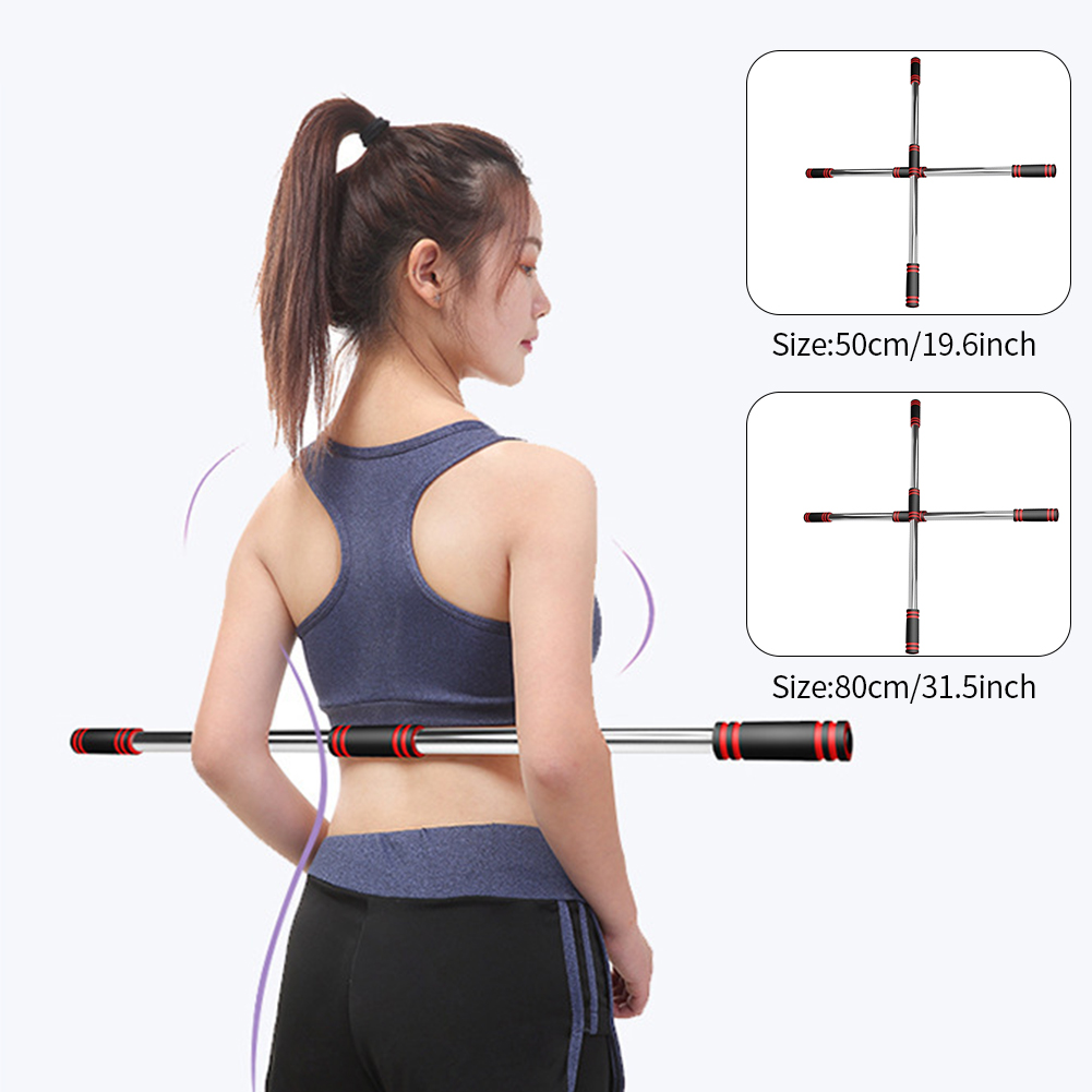 2 stück heimfitness-yoga-sticks zur korrektur von schulter- und rückenschmerzen, abnehmbar, tragbar, aus aluminiumlegierung, praktisch