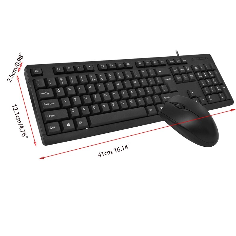 OOTDTY Gaming Wired Slim Flat &amp;Quiet 104 Keys Keyboard &amp; Small Portable Mouse for Gamer