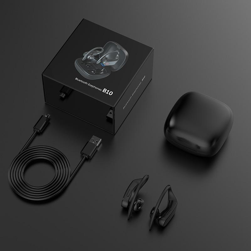 B10 tws kuulokkeet langattomat bluetooth urheilukuulokkeet automaattinen pop -up 6d stereoääni 950 mah tukiasemalla langaton lataus
