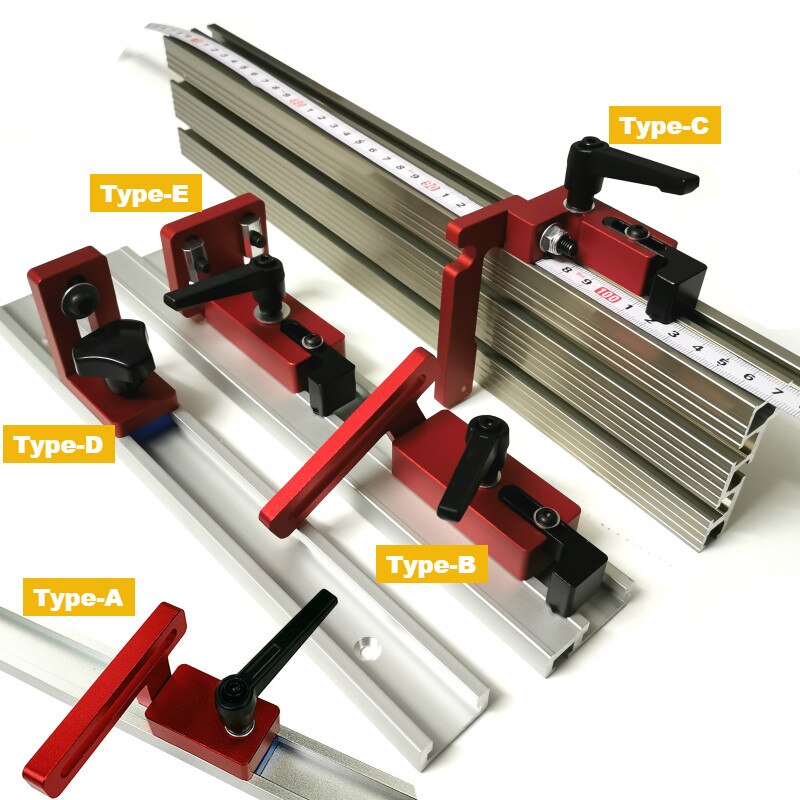 Trabajo de la madera T pista limitador Mitra cerca conector de aluminio parada de guía de inglete bloque vio Mesa deslizante entre corchetes paracaídas limitador