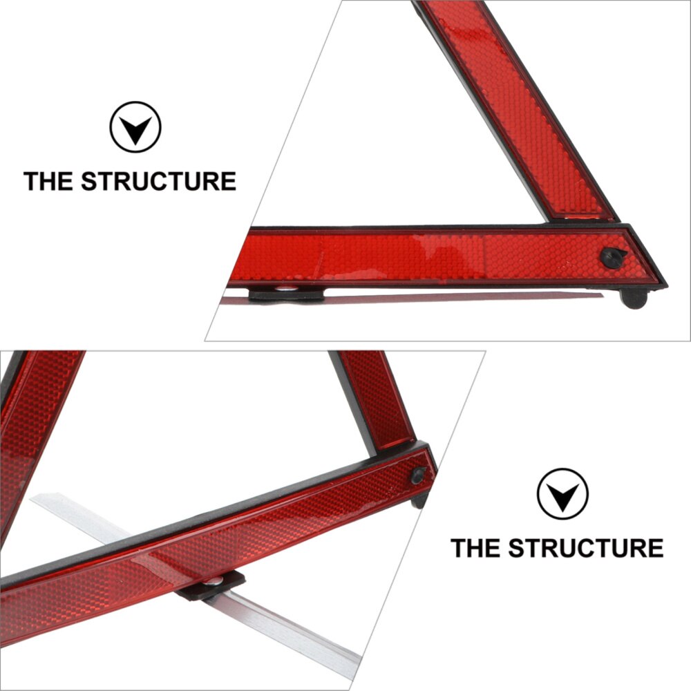 2pcs Car Warning Sign Triangle Road Safety Tool Auto Folding Safety Sign
