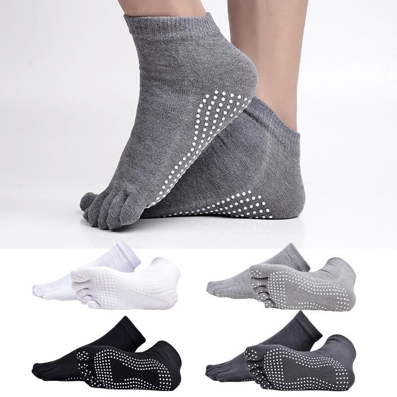 3D Anti-skid parte inferior de goma de fútbol calcetines de deporte para correr calcetines de cinco dedos Atlético calcetines de algodón