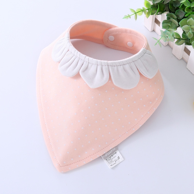 Snailhouse Baby Cotton Bandana Bibs Baby Babador Infant Burp Cloths Cute Cartoon Saliva Towel Triangle Scarf Baby Accessories: Flower pink