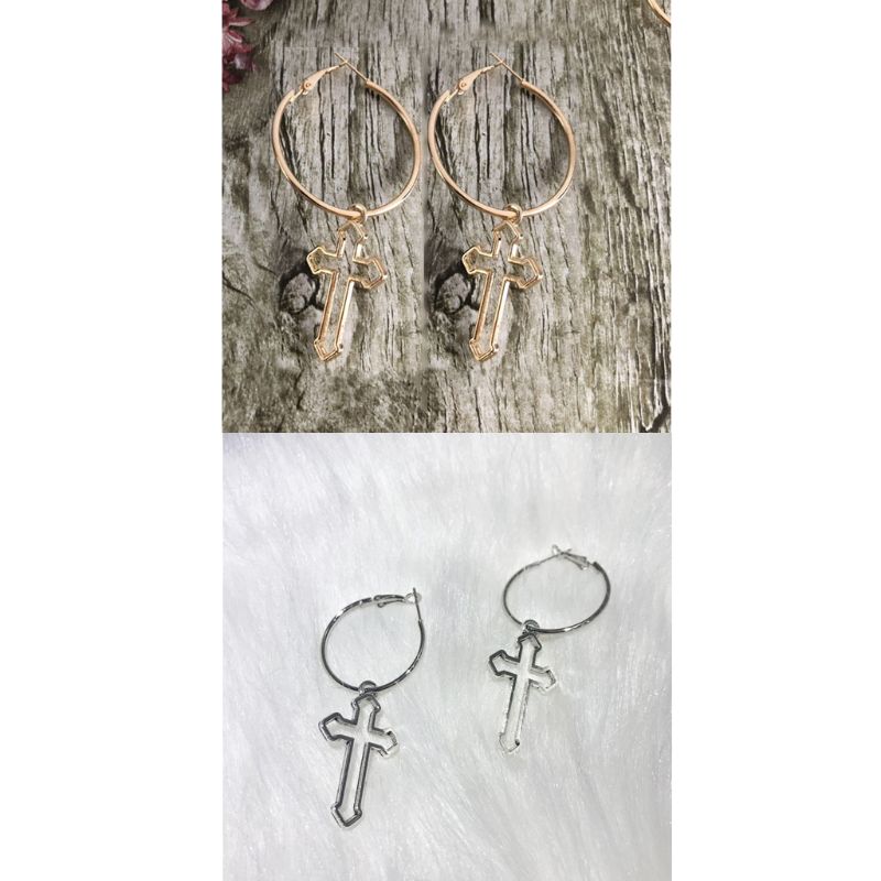 Cruz oca balançar brincos harajuku metal geométrico brincos de gota jóias r7rf