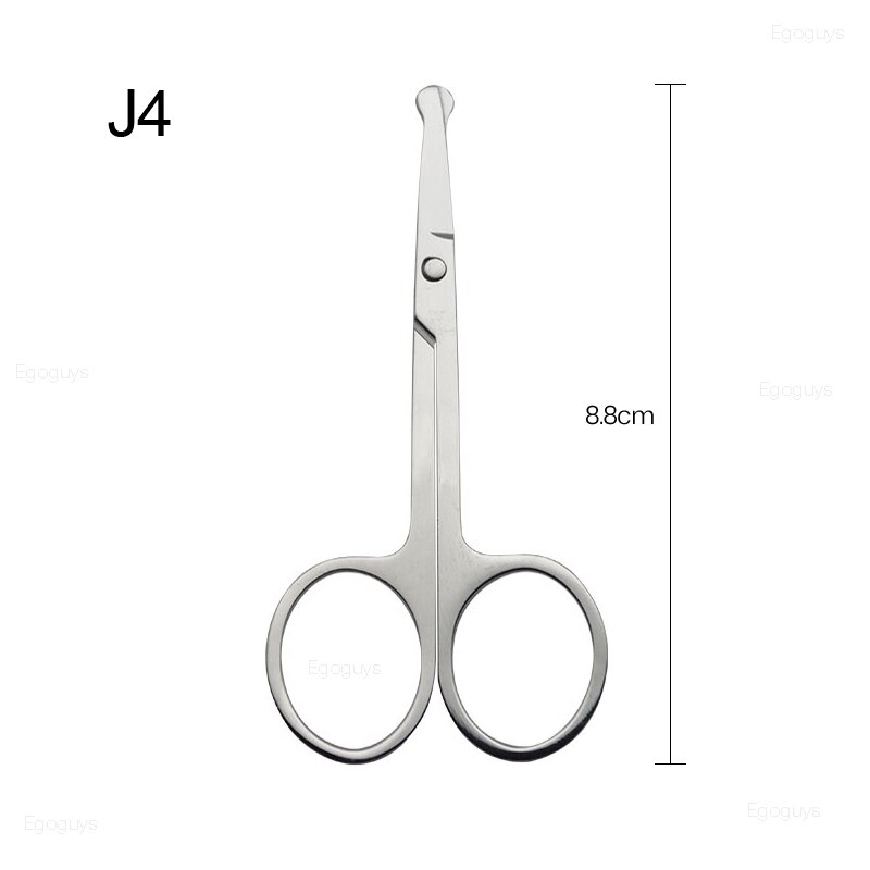 Tijera de maquillaje de acero inoxidable para cejas, pestañas, pelo de nariz, tijera afilada, Punta curva, pequeña, 1 pieza: J4