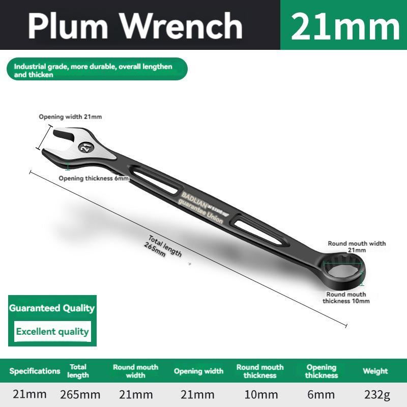 Durable Ratchet Wrench 8-32mm Plum Blossoms Open Combination Wrench Two-Way Double Fast Ratchet Wrench Auto Repair Tools: Light Blue