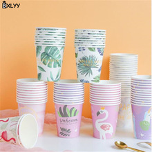 BXLYY 10 pc Flamingo Serie Wegwerp Papier Cup Thuis Keuken Accessoires Bruiloft Decoratie Feestartikelen Eenhoorn Party.7z