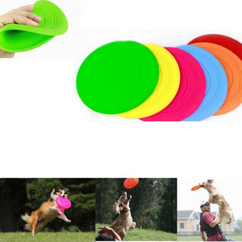 Kjæledyr hunder silikon utendørs trening valp flygende skiver hund henter leketøy kjæledyr hund flygende skive tannresistent trening leketøy