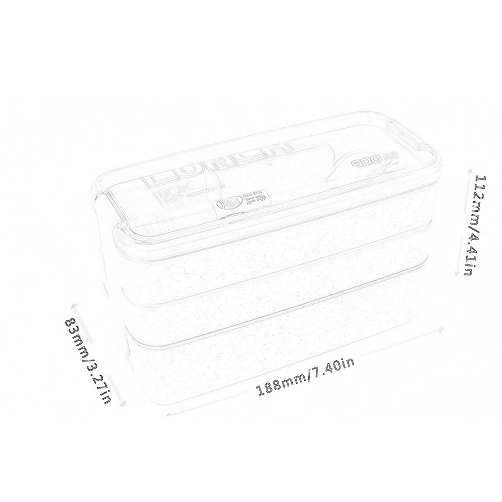 3 Layer Plastic Lunch Boxes Containers for Food Microwave Bento Box For Student Portable Food Storage Lunch Case Picnic