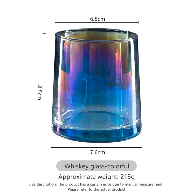 Whiskey Glass, Kitchen Heavyweight Water Glass,Ins Wind ,6 Colour, Water Cup, Juice Glass ,Wine Glass ,Drinking Cup: Colorful