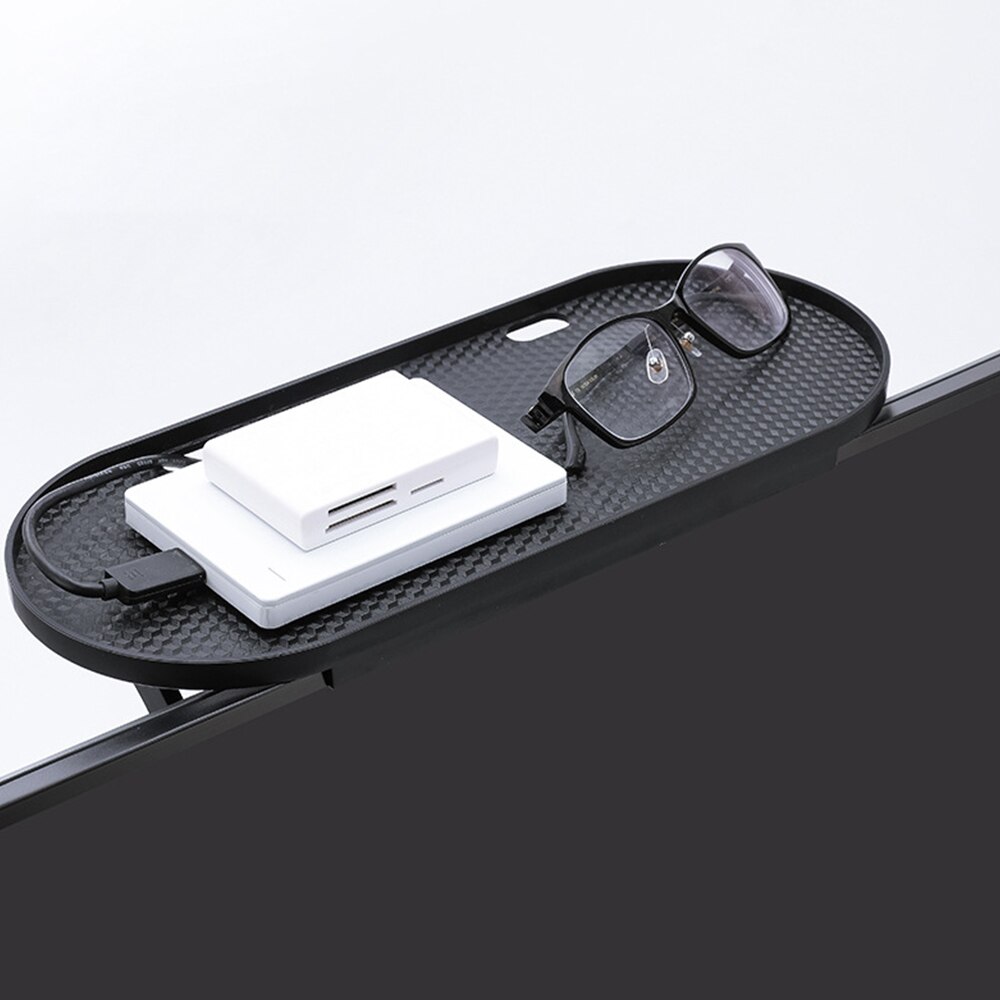 Étagère Réglable Pour écran TV/PC - Support Organisateur De Bureau, ABS Noir, 16.4x11cm, Charge 1kg