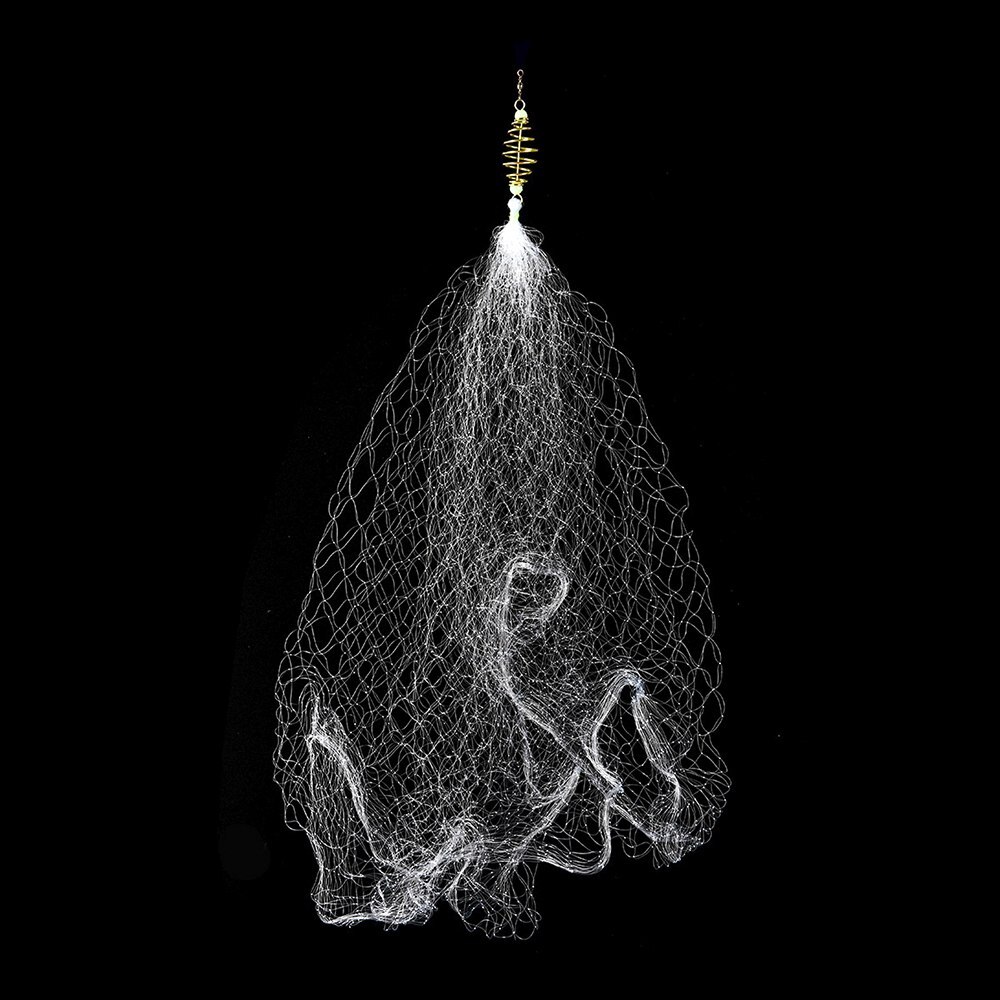2 stk fiskenett karpe fiskeredskap pesca kobber våren stim fiske garn med lysende perler mesh nett for natten