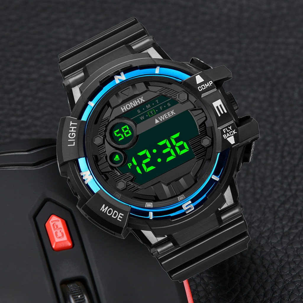 Luxe Mens Digitale Led Horloge Datum Sport Mannen Outdoor Elektronische Horloges Waterdicht Led Digitale Horloge Klok Reloj Mujer