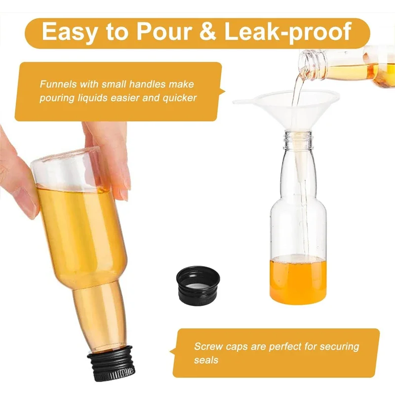 30Pcs 30ML-150ML Portable Empty Plastic Mini Liquor Bottles Juice Bottles Reusable Drink Containers For Wine Juice Beverage Oil