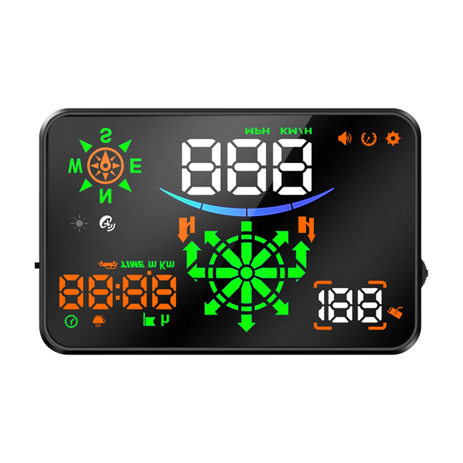 Car Universal Navigation Version HUD 5.5''HD Screen Head Up Display GPS System Support OverSpeed Warning Mileage