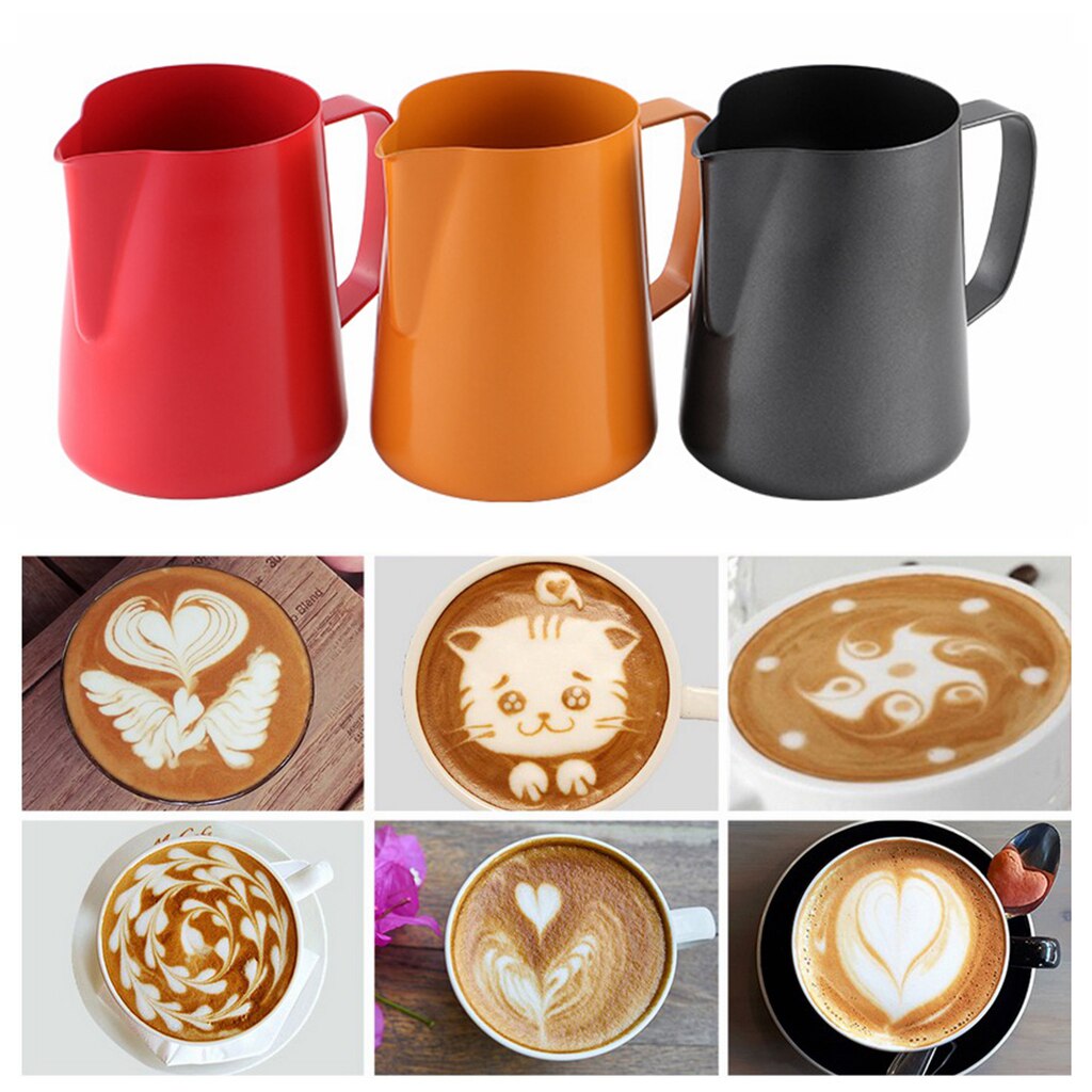 Rvs Pitcher Opschuimen Kruik Melk Koffie Pitcher 400Ml Latte Art Cup