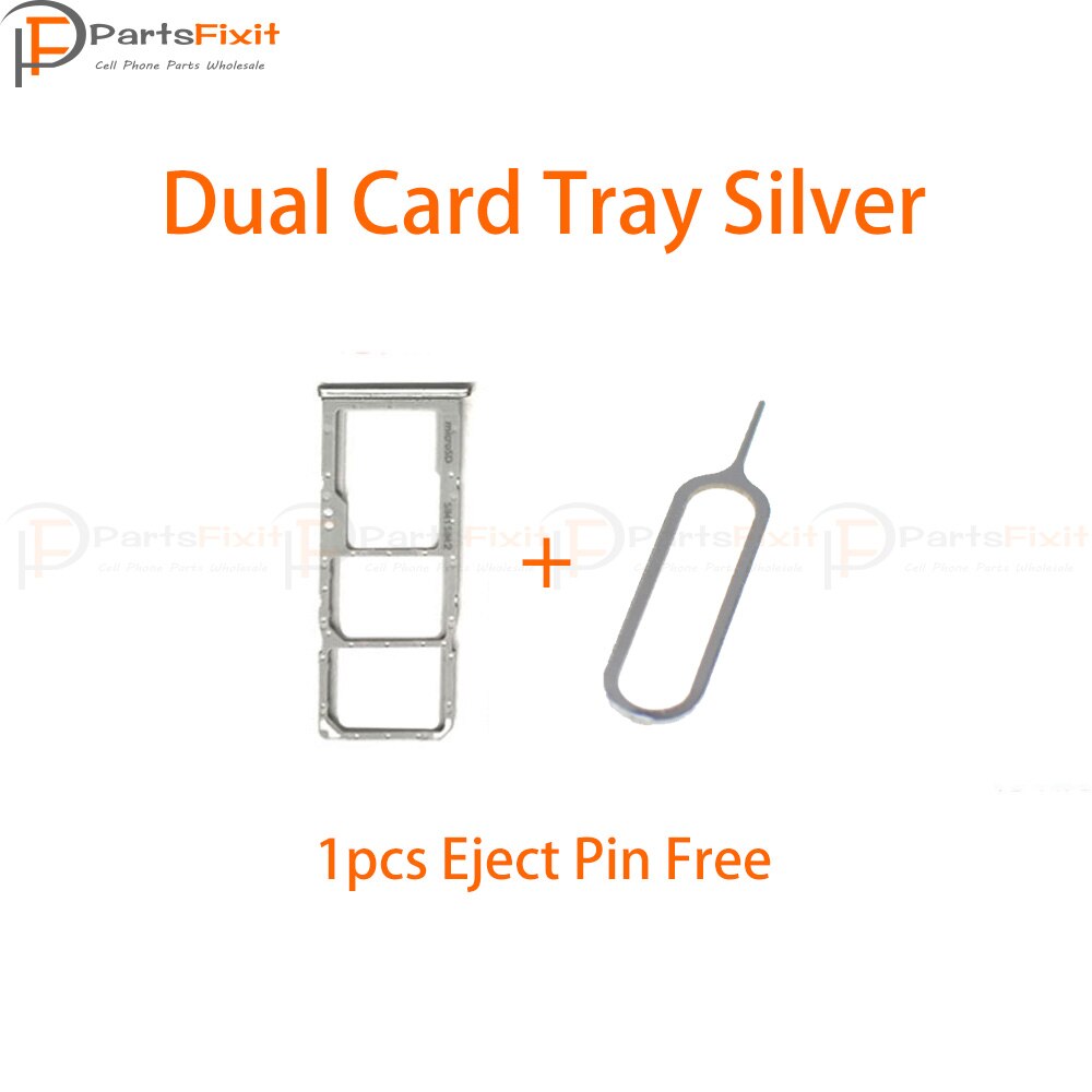 Sim Card Micro Sd Houder Slot Lade Voor Sam A30 A50 Sim Tray Dual Kaart Enkele Kaart Alle Met Eject pin Vervanging Deel: Dual Silver