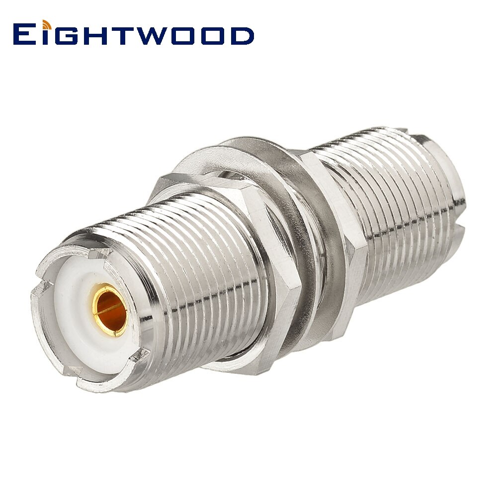 Eightwood CB Radio Antenna RF Coaxial UHF SO239 Connector Adapter Female to Female with Bulkhead Straight for Two Way Radio