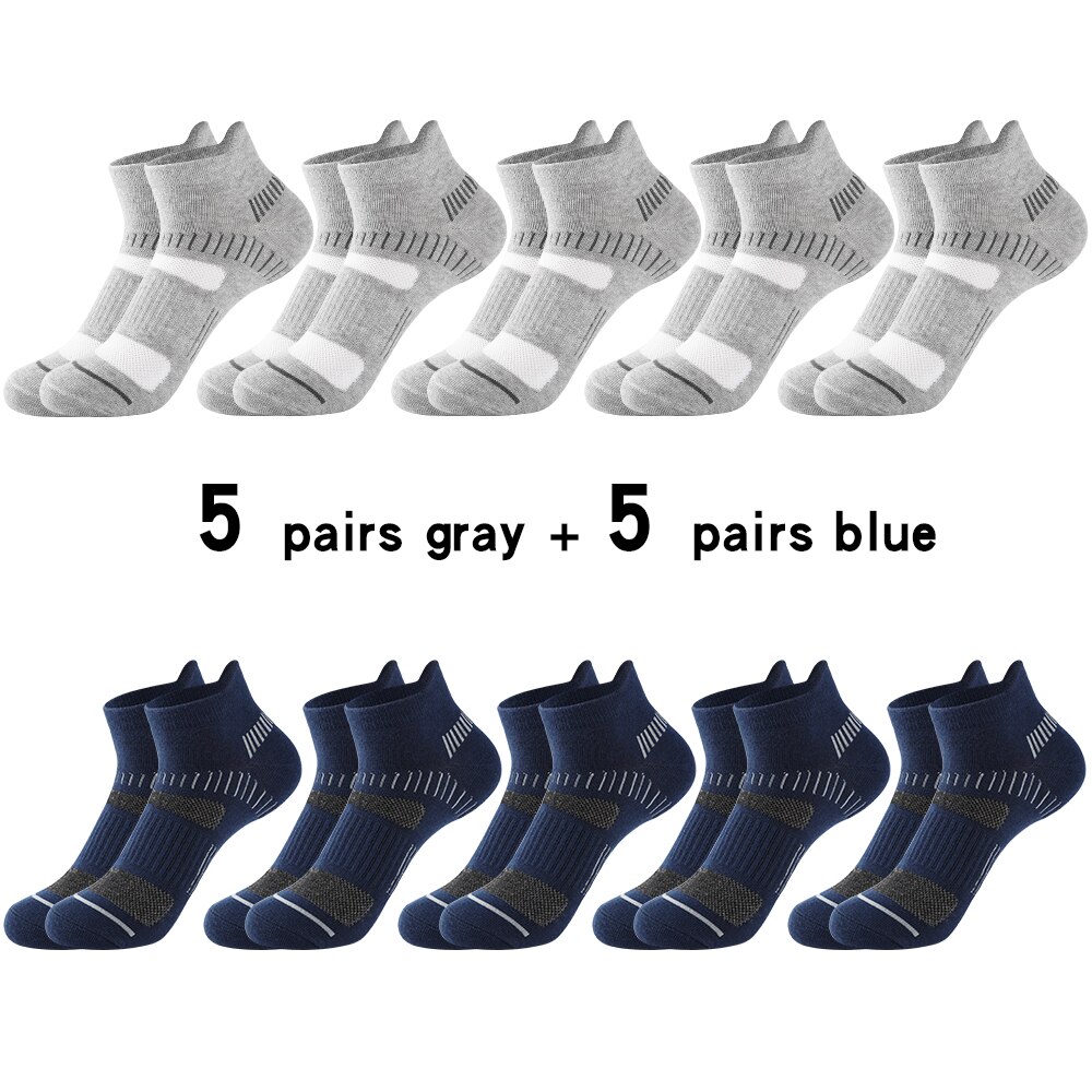 Calzini alla caviglia da uomo estivi 10 paia di calzini sportivi casuale traspiranti imbottiti atletici in cotone di alta qualità calzini corti maschili taglia 38-48: Viola scuro