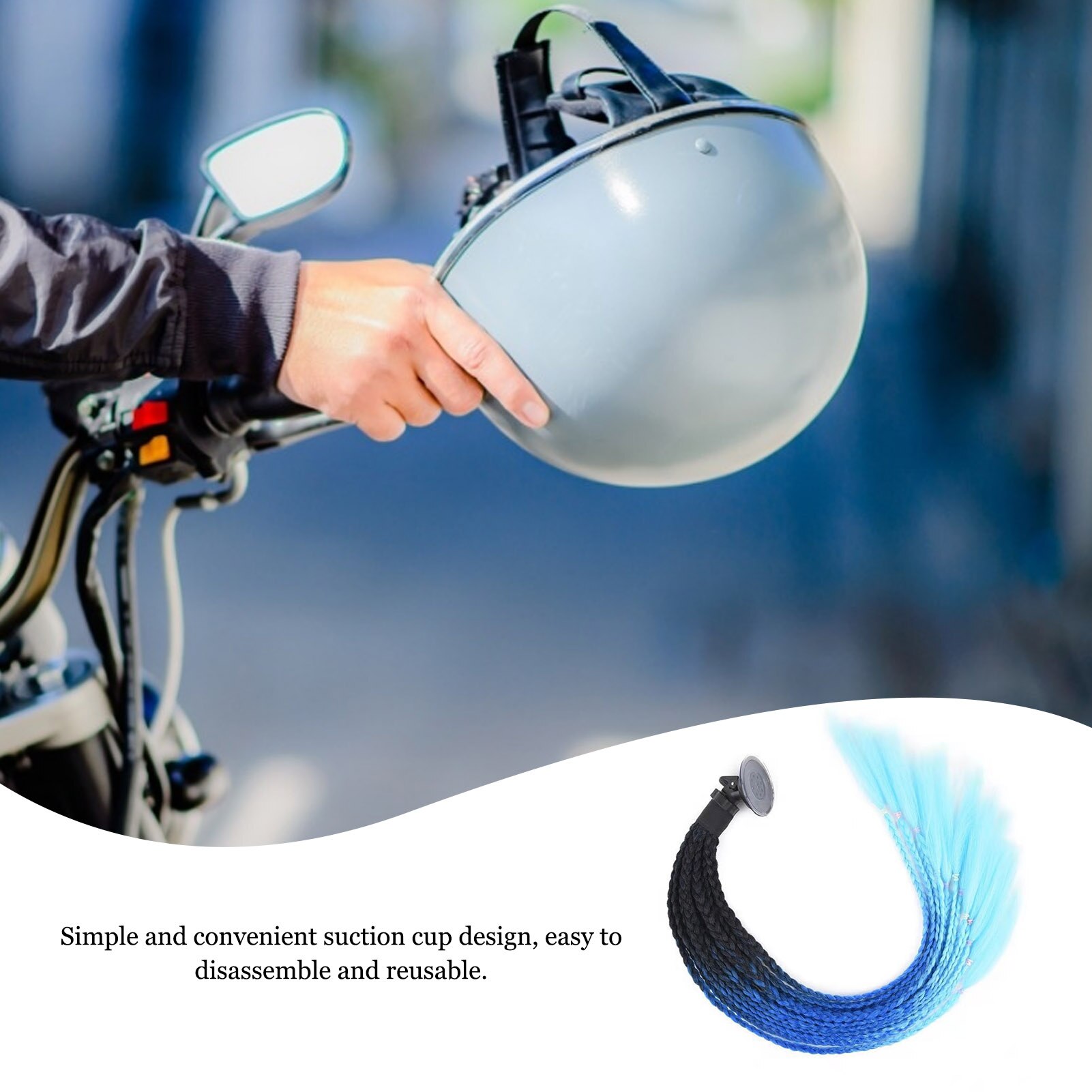 Casco de motocicleta con trenzas para mujer, casco , Peluca de cola de caballo para motocicleta, cascos de moto, 7 casco de colores, trenza sucia