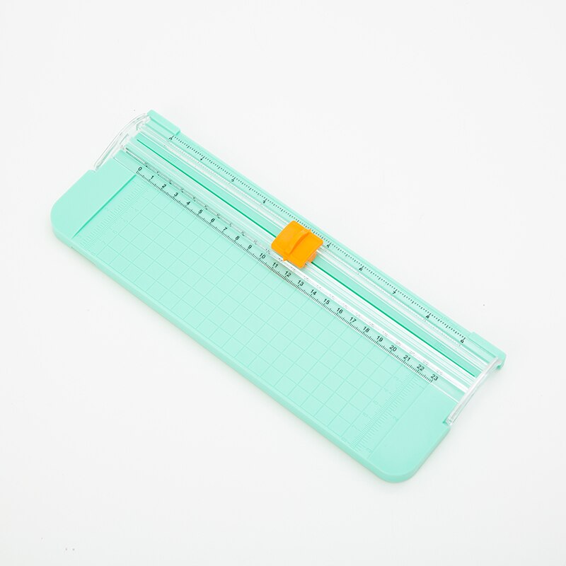 Mini Photo Paper Cutter with Pull-out Ruler Square Blade Carriage Knife Guillotine Color Cutting Board Trimmer for Journal A6680: Green