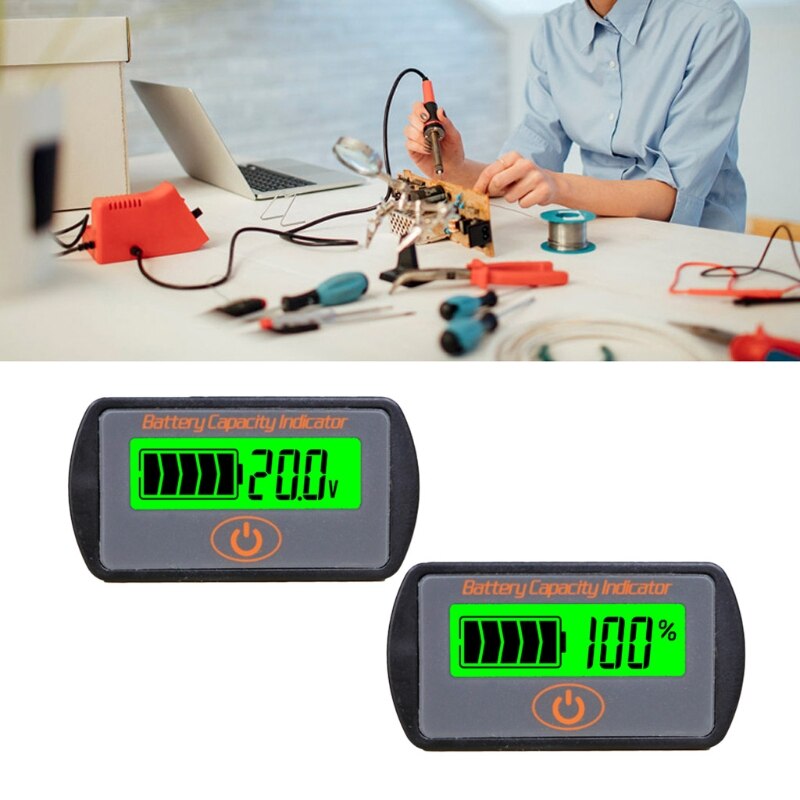 12V 24V LCD Battery Capacity Voltmeter Tester Indicator Car Lead-acid Lithium
