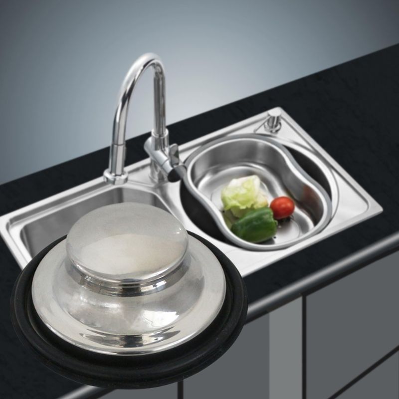 3.35 inch Kitchen Sink Stopper Stainless Steel Rubber Garbage Disposal Plug Fits Standard Kitchen Drain Size of 3.5 inch.