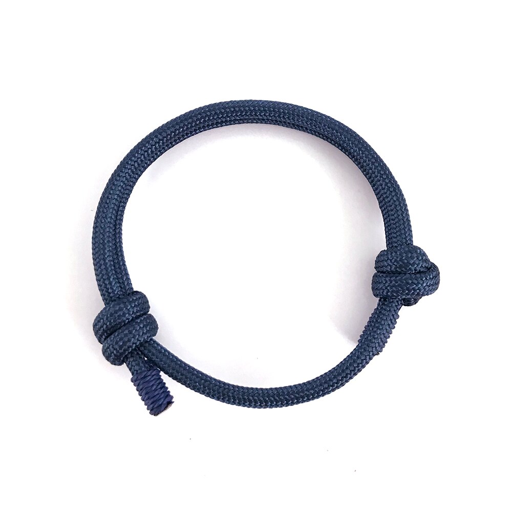 Pulsera ajustable de paracaídas de supervivencia para hombre y mujer, cuerda trenzada de emergencia para deportes al aire libre, de joyería, 1 Uds., 550: Navy Blue