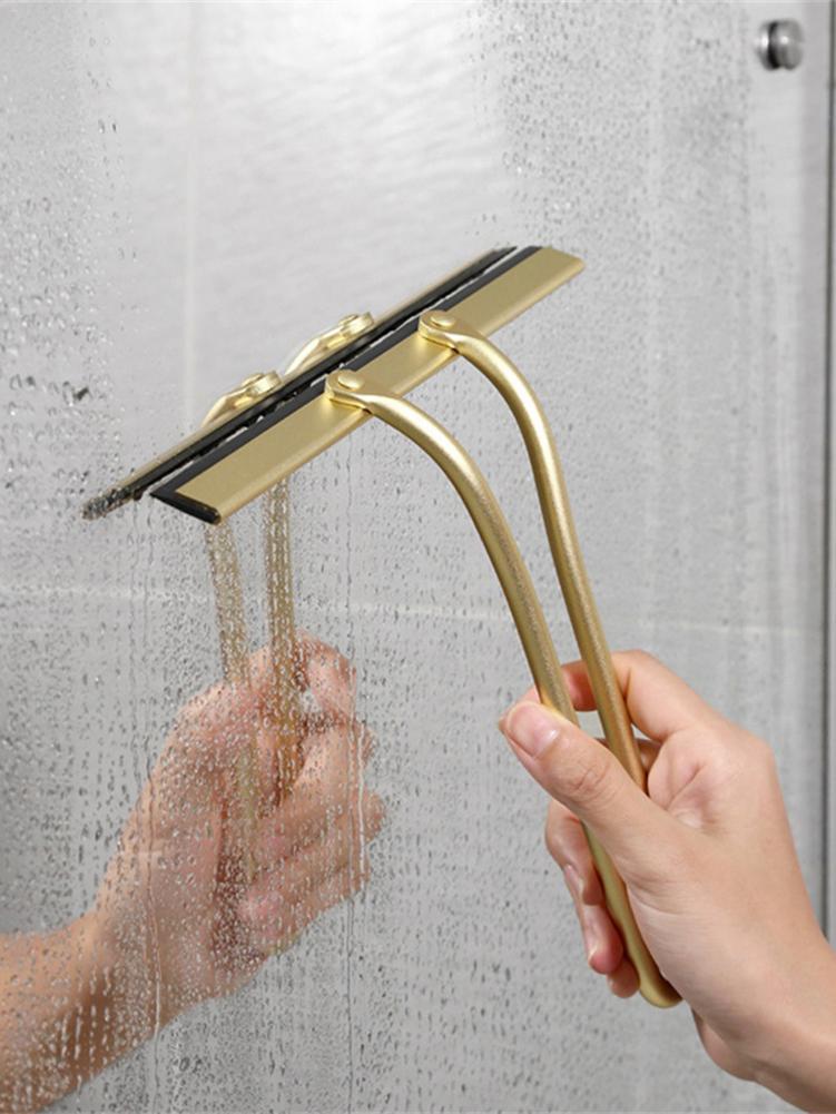 Vensterglas Schraper Gouden Ruitenwisser Met Haak Silicone Cleaning Tool Voor Badkamer Douche Auto