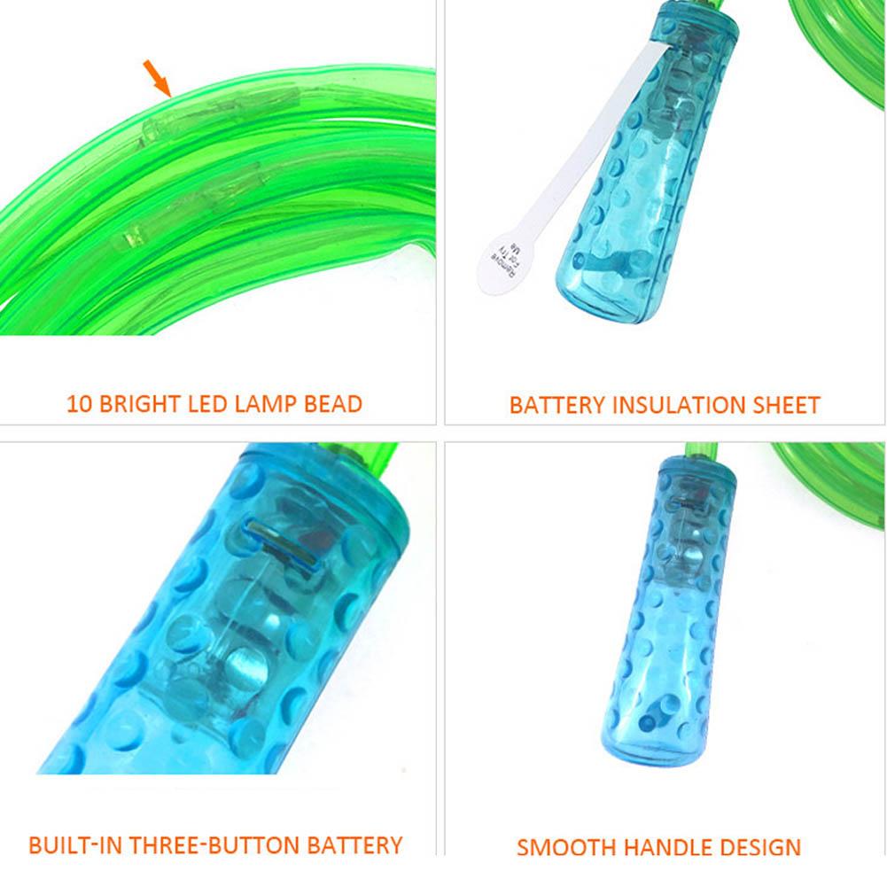 Colorful Flash Jumping Rope Child Adult Fitness Jumping Rope Sports LED Flashing Light Jumping Jumping Rope