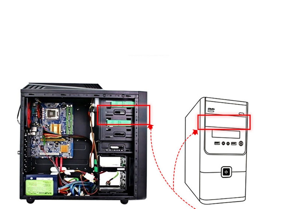 Soporte para disco duro Hdd/Ssd de 5,25 &quot;a 3,5&quot; y 2,5 &quot;, adaptador de montaje para discos duros de hasta 6x2,5&quot;