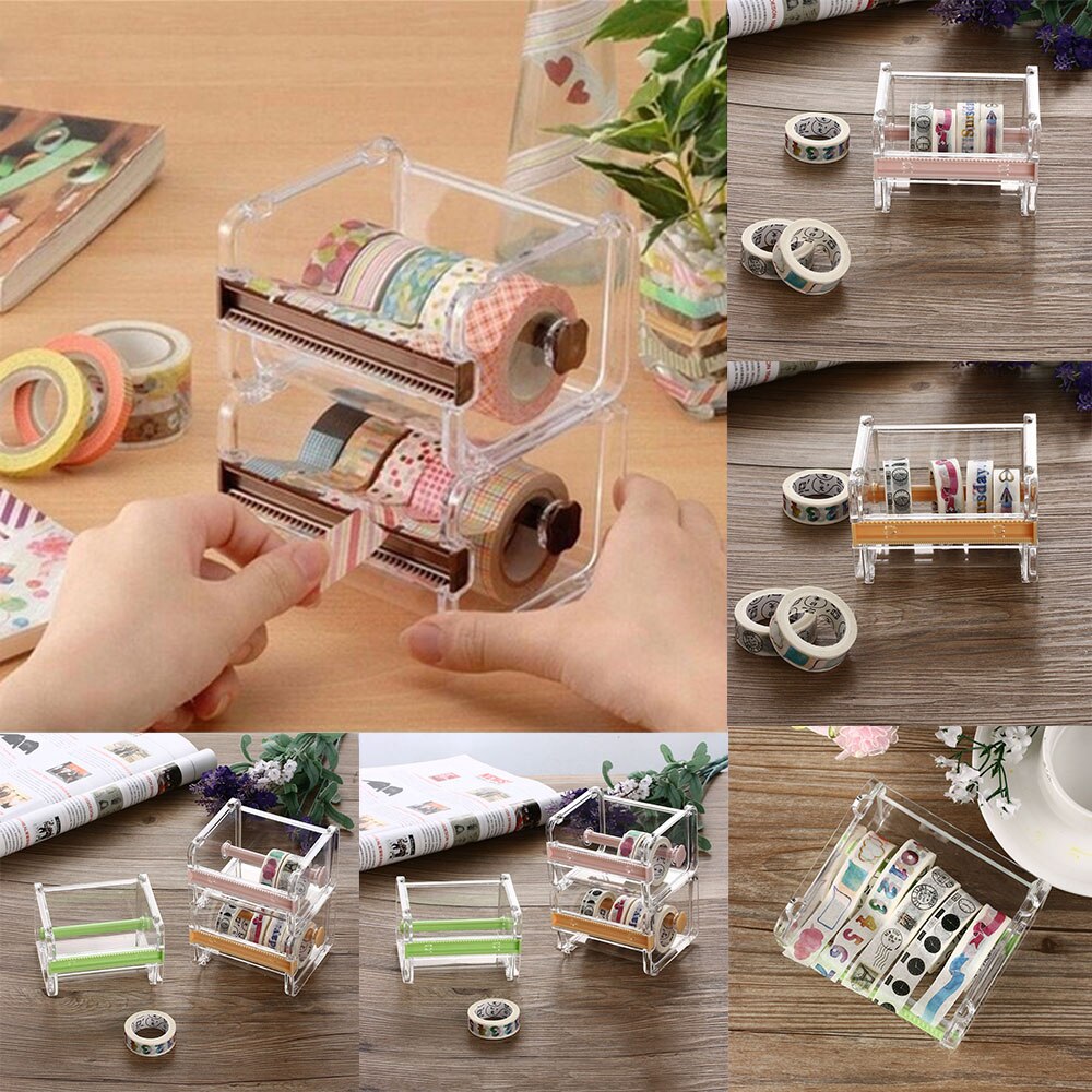 Desktop tape dispenser tape cutter washi tape dispenser roll tape holder skolekontor papirvarer værktøjskniv