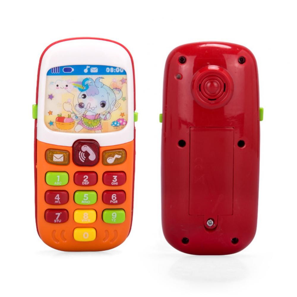 Kids simulation electronic mobile phone with music led educational children's toy children's music mobile toy