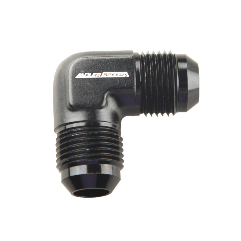Emusa Black AN8 Male To 1/4 NPT Male 90° Flare Fitting Adapter