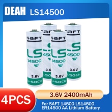 4pcs Original 3.6V Saft LS14500 ER14505 14500 TL5104 AA 2400mAh Lithium Battery For PLC Spare Equipment Meter Primary Battery