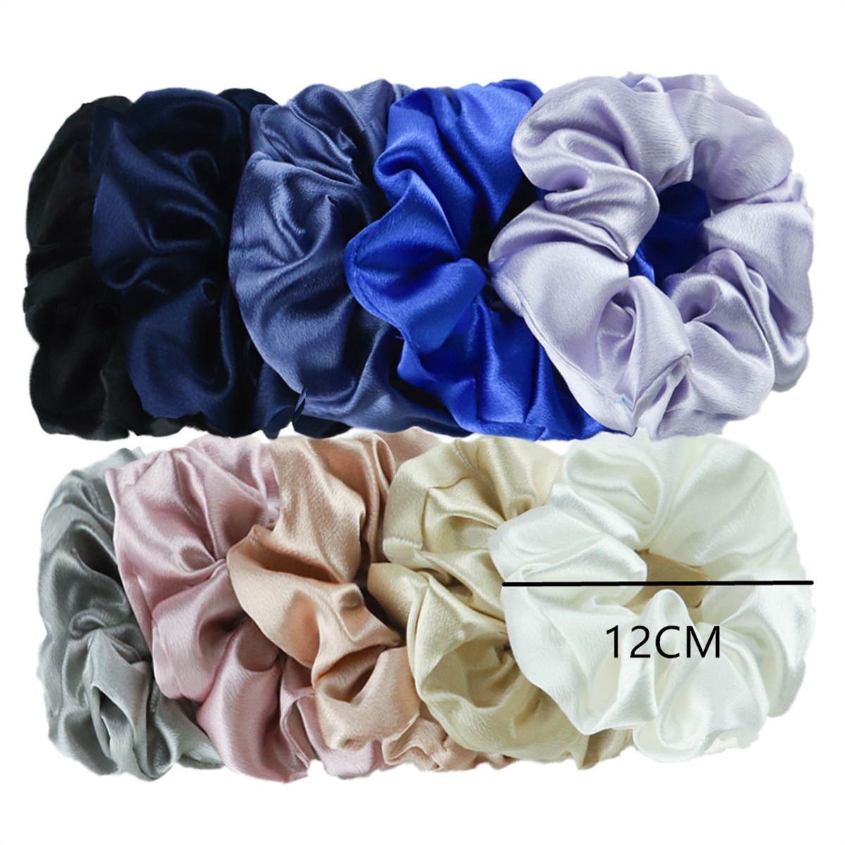 10/5 pz/lotto Accessori Donne Ragazze Raso di Seta Nastri per Capelli Solido Elastico Elegante Elastico Copricapi Titolare Scrunchy Nero