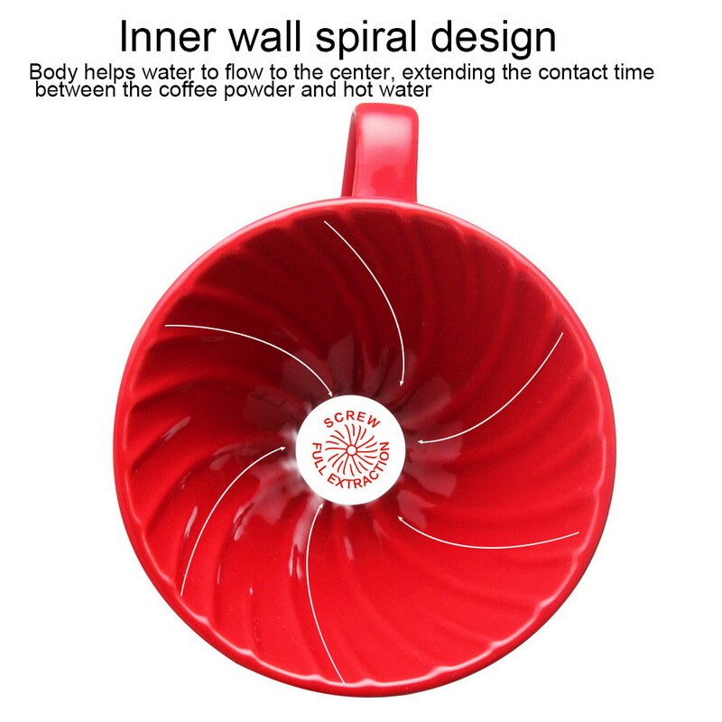 Ceramic Coffee Dripper Engine V60 Style Coffee Drip Filter Cup Permanent Pour Over Coffee Maker Brewer Separate Stand Cafe