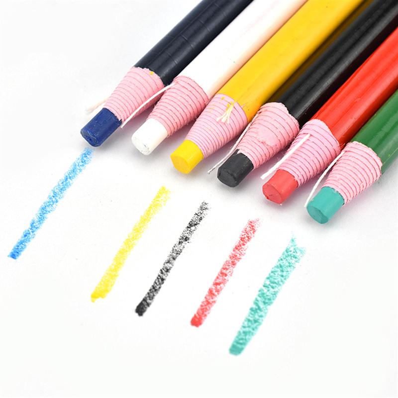 12Stck 6 Farben lebendig Farbe schälen-aus Wachs Stift Einfach Zu Entfernen Marker Fett Bleistift Für Leder Papier holz Glas Metall Keramik Tuch