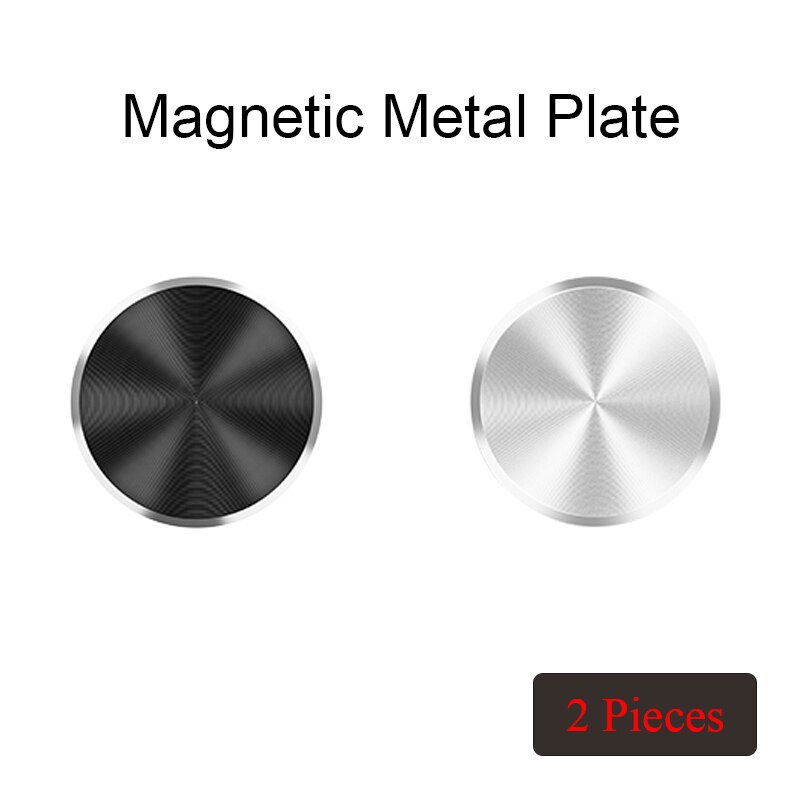 Placa de Metal adhesiva para coche, soporte magnético para teléfono móvil, 1, 2 o 3 unidades: Black and Silver