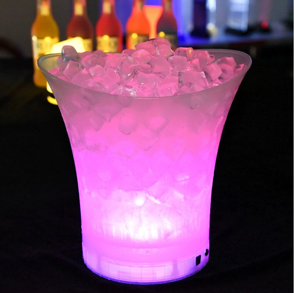 5L Waterproof Rechargeable LED Luminous Ice Buckets Colorful Changing ice cooler bar night club Champagne wine beer ice bucket