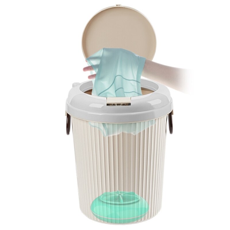 Portable Mini Clothes Washing Machine Bucket Home Self-Driving Tour Mini Washing Machine Rotating Turbines Washer: Green