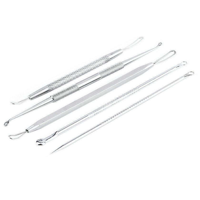 5Pcs/set Blackhead Pimple Blemish Comedone Acne Extractor Remover Acne Removal Needles Face Skin Care Tool Kit